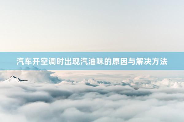 汽车开空调时出现汽油味的原因与解决方法